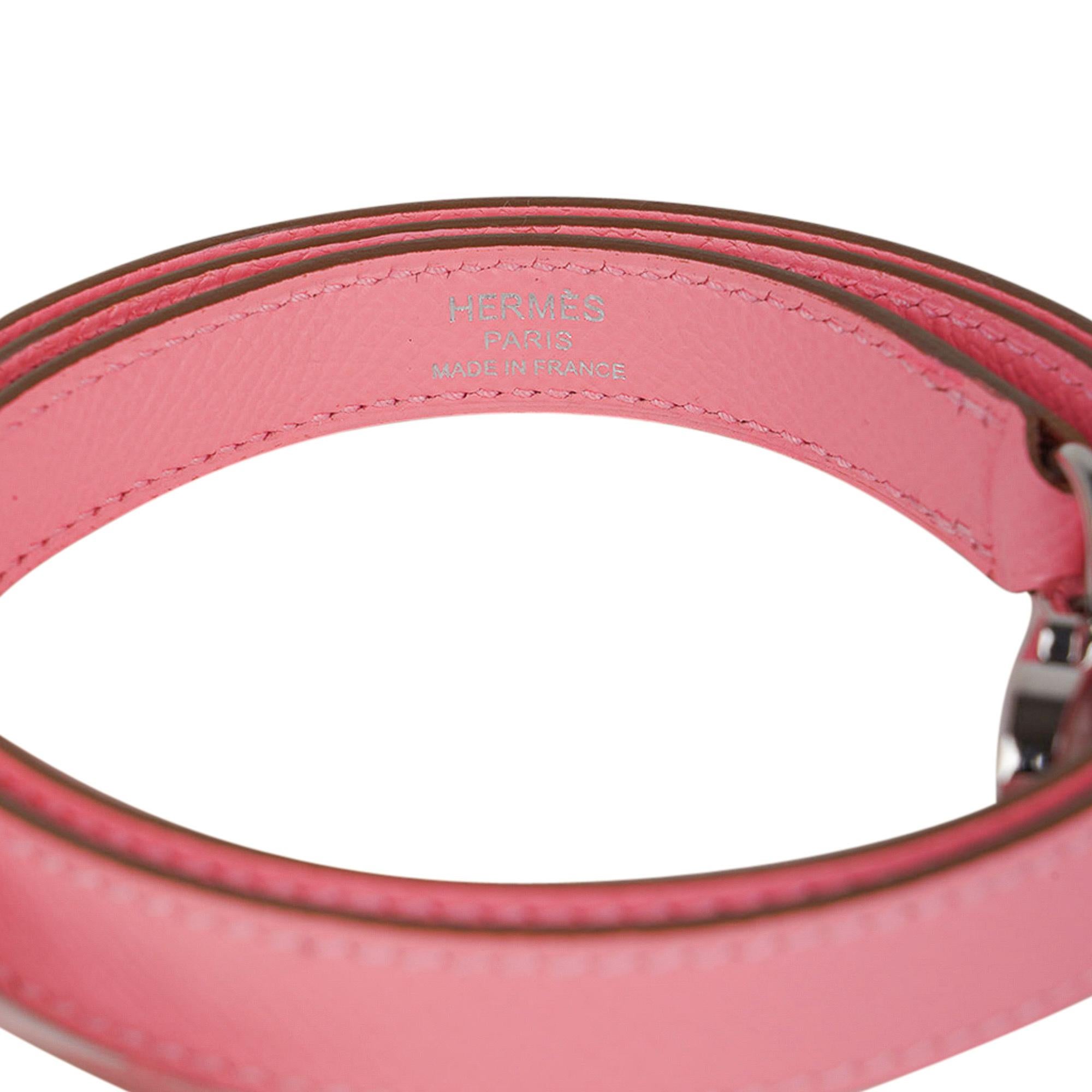 Hermes Kelly Sellier 28 Rose Confetti Palladium Hardware Epsom Bag 3