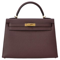 Hermès Kelly Sellier 32 Rouge Sellier Epsom Gold Hardware