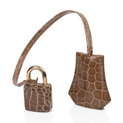 Hermes Kelly Sellier 32 Tri-Colour Porosus Crocodile Poussiere Poudre Ficelle