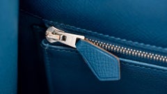 Hermès Kelly Sellier 35 Flag Blue White