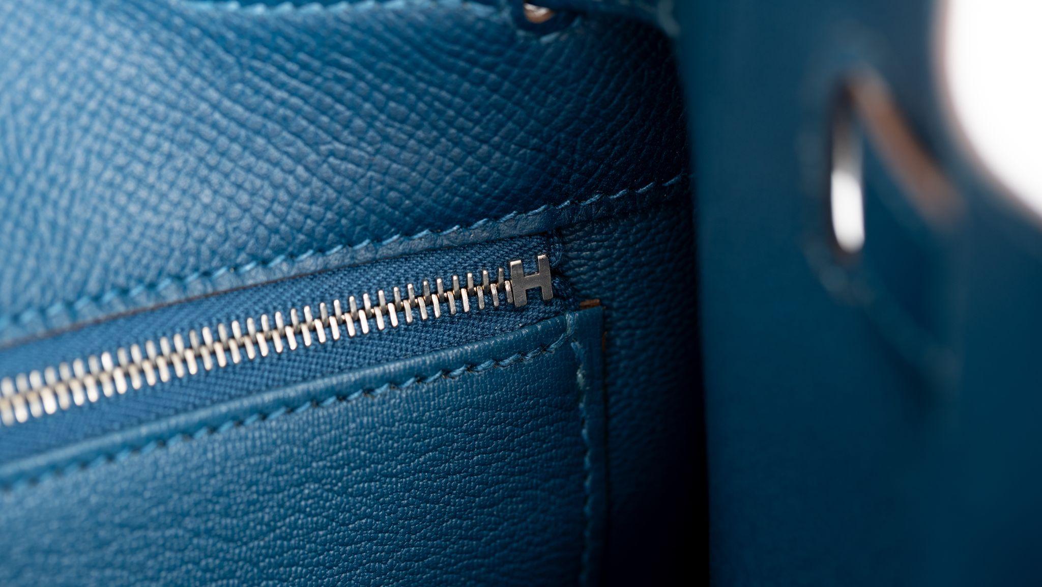 Hermès Kelly Sellier 35 Flag Blue White 4