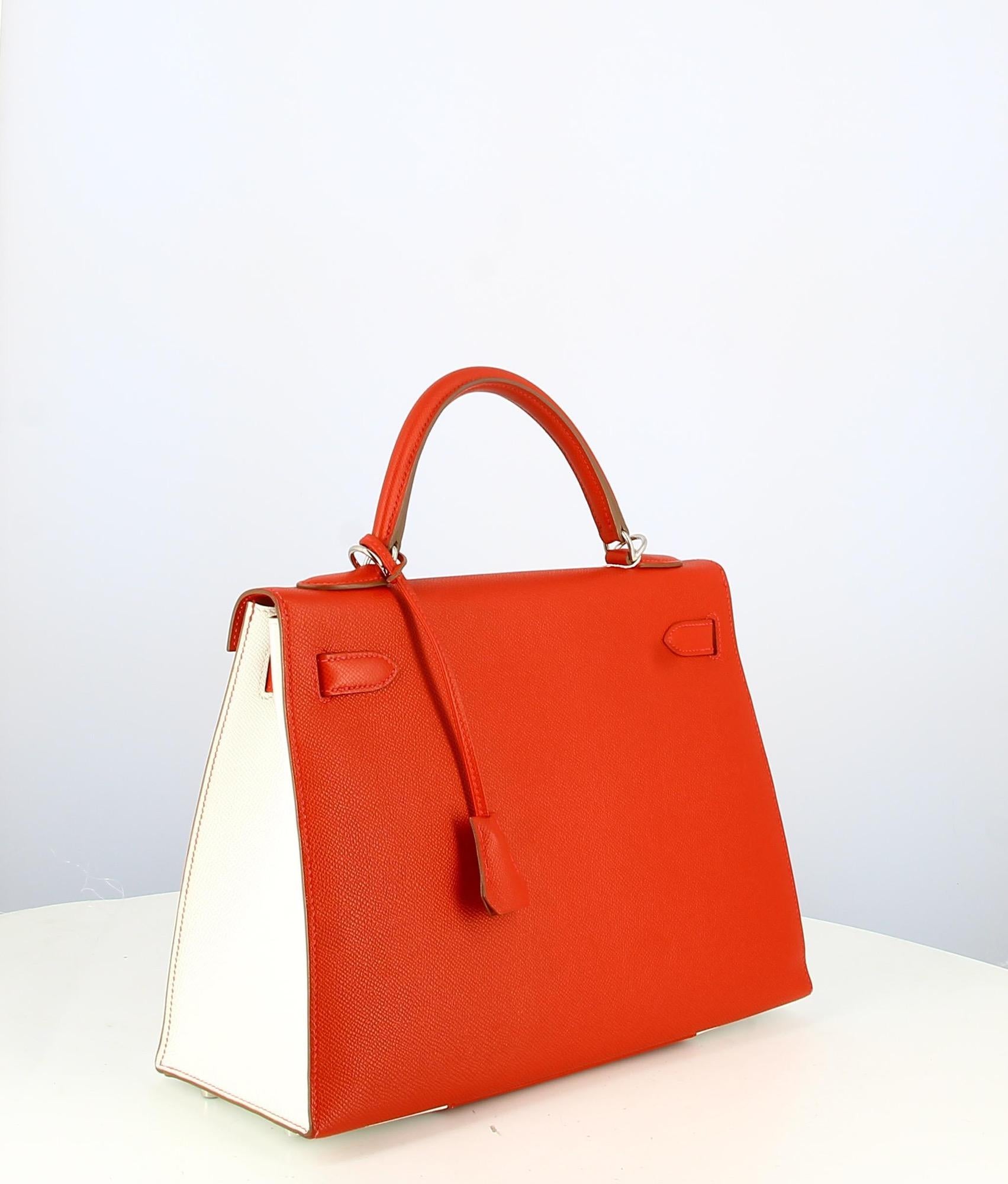 Hermes Kelly Sellier Flag 32 in Epson leater In Good Condition For Sale In PARIS, FR