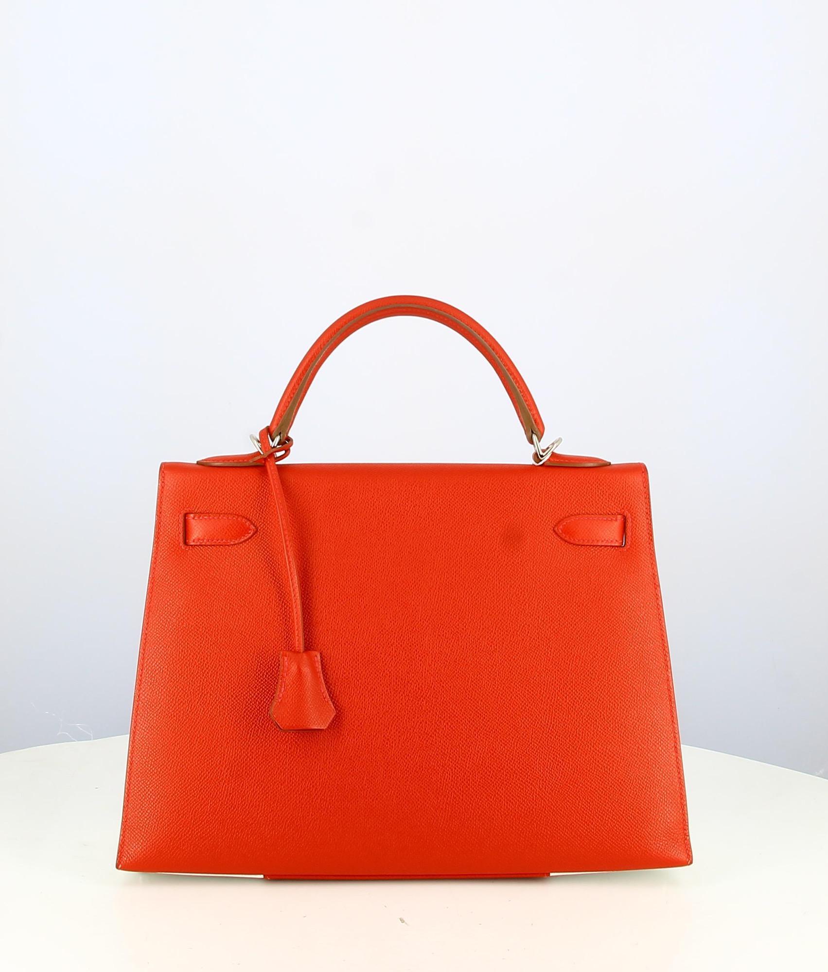 Hermes Kelly Sellier Flag 32 in Epson leater In Good Condition In PARIS, FR