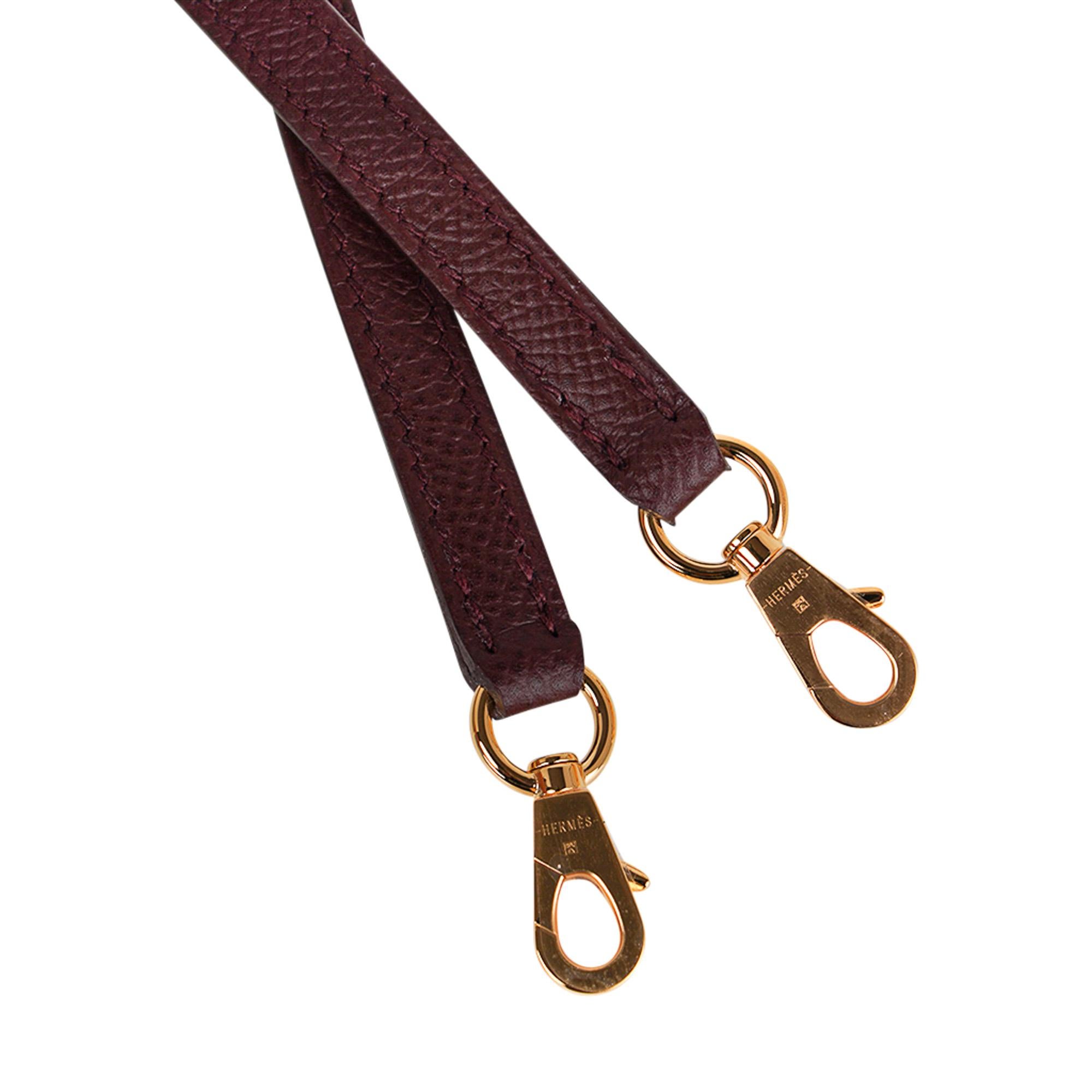 Hermes Kelly Sellier HSS 20 Nata / Bordeaux Gold Hardware Epsom Mini Bag 4