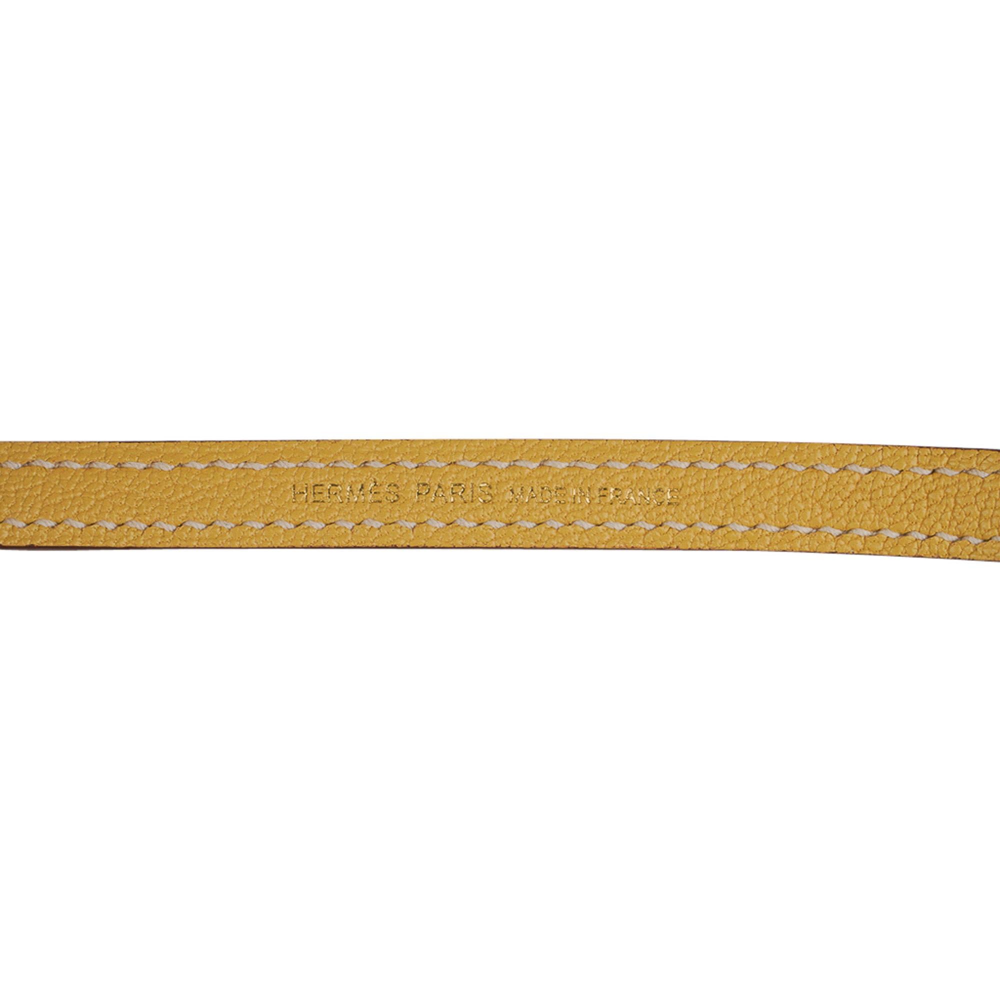 Hermes Kelly Sellier Mini 20 Jaune Foin Bag Chevre Leather Gold Hardware New 4