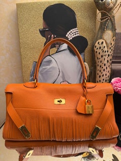 Hermes Kelly Shoulder Orange Fringe Bag