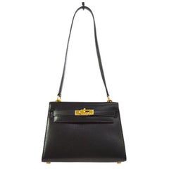 Vintage Hermes Kelly Small Leather Evening Shoulder Flap Bag in Box