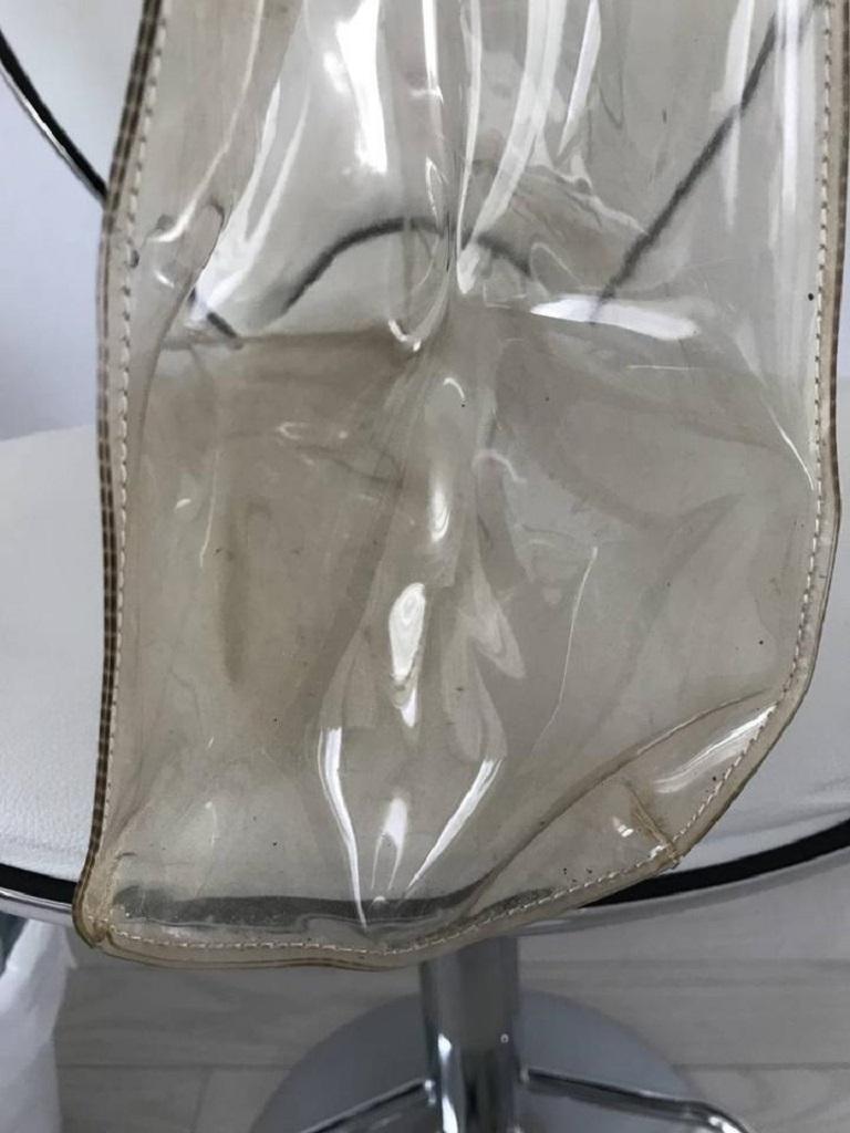 Hermès Kelly Souvenir 1997 Translucent Clear 229145 White Vinyl Satchel In Good Condition For Sale In Dix hills, NY