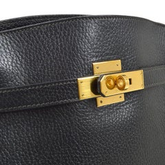 HERMES Kelly Sport GM Black Ardennes Leather Gold Hardware Shoulder Bag