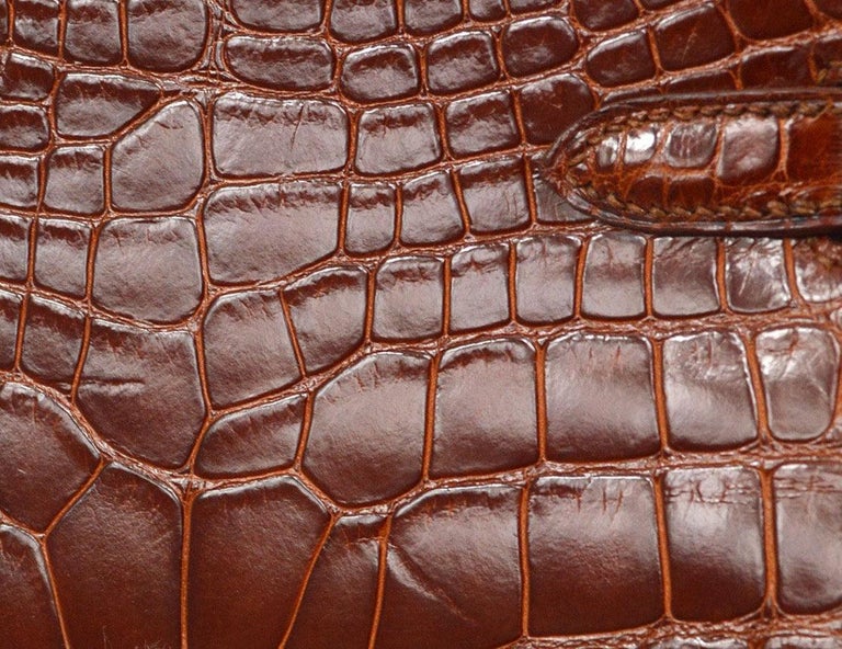 HERMES Kelly Sport PM Cognac Brown Alligator Exotic Gold Shoulder Backpack  Bag at 1stDibs