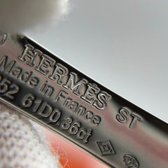 Hermès Kelly ST Size White Gold Half Paved Diamond Bracelet