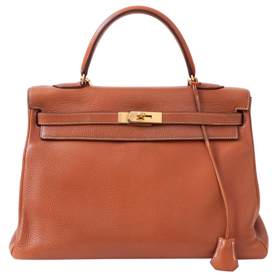 Hermes Kelly Taurillon Clemence Leather Bag