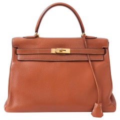 Hermès Kelly Taurillon Clemence Sac en cuir