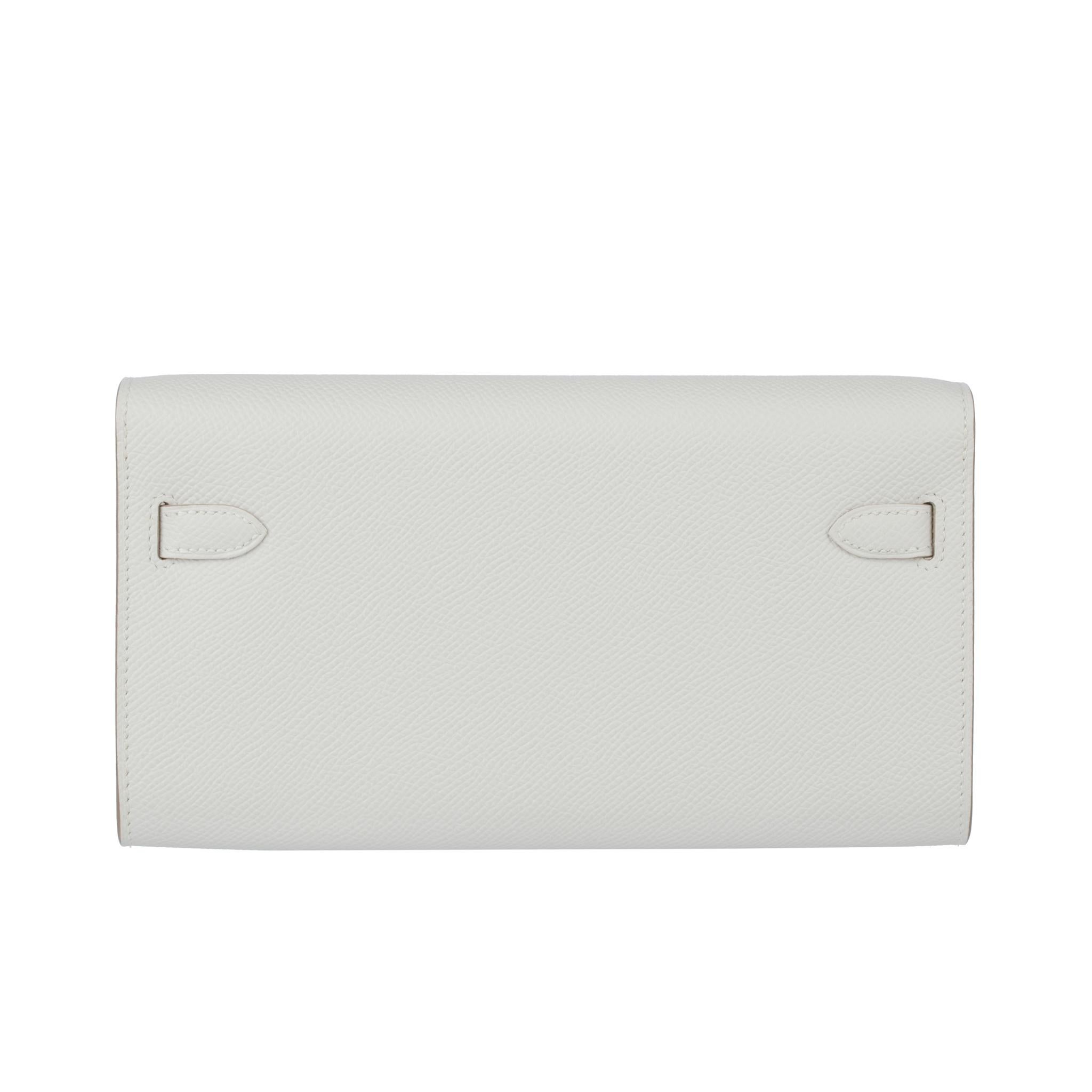 Hermes Kelly-To-Go Gris Pale Epsom Leather Gold Hardware For Sale 1