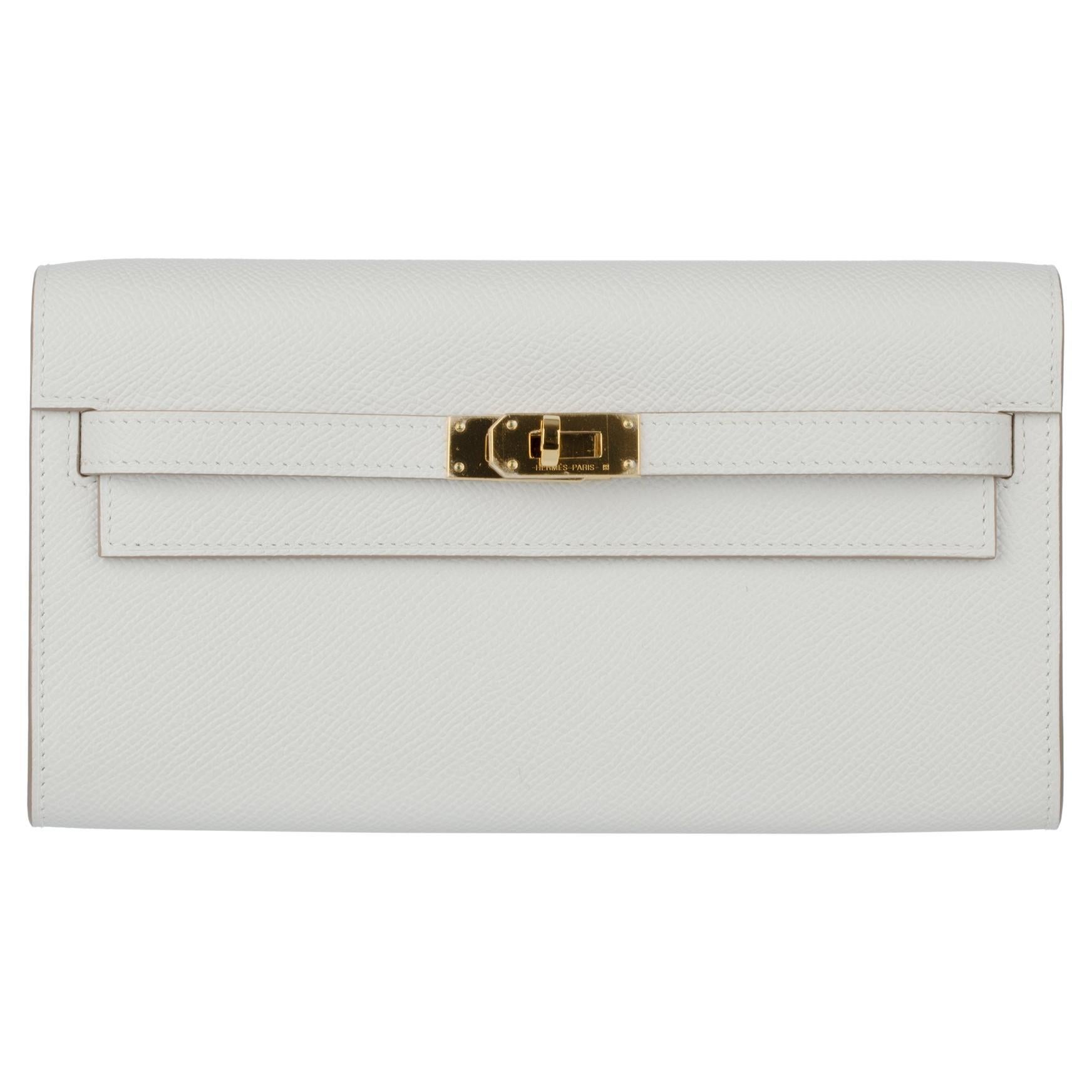 Hermes Kelly-To-Go Gris Pale Epsom Leather Gold Hardware