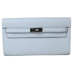 Hermès - Sac Kelly To Go Mysore Palladium Hardware Bleu Brume