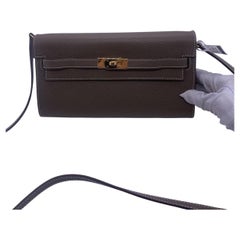 HERMES Kelly To Go Shoulder Bag Epsom Leather Etoupe Stamp Z Gold Metal 2021
