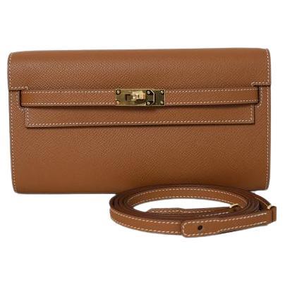 Hermes Kelly To-Go Wallet Gold Hardware Gold