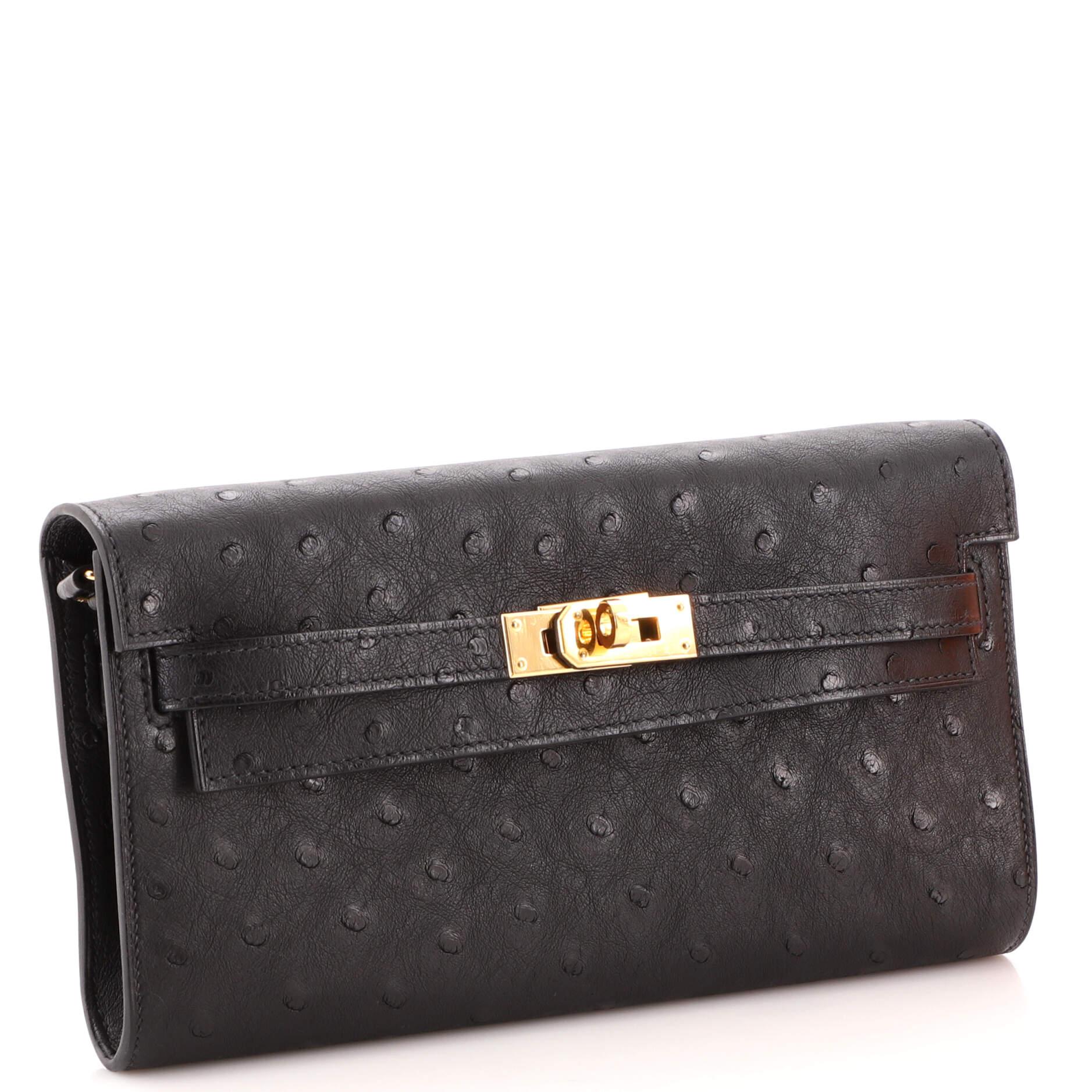 Black Hermes Kelly To Go Wallet Ostrich