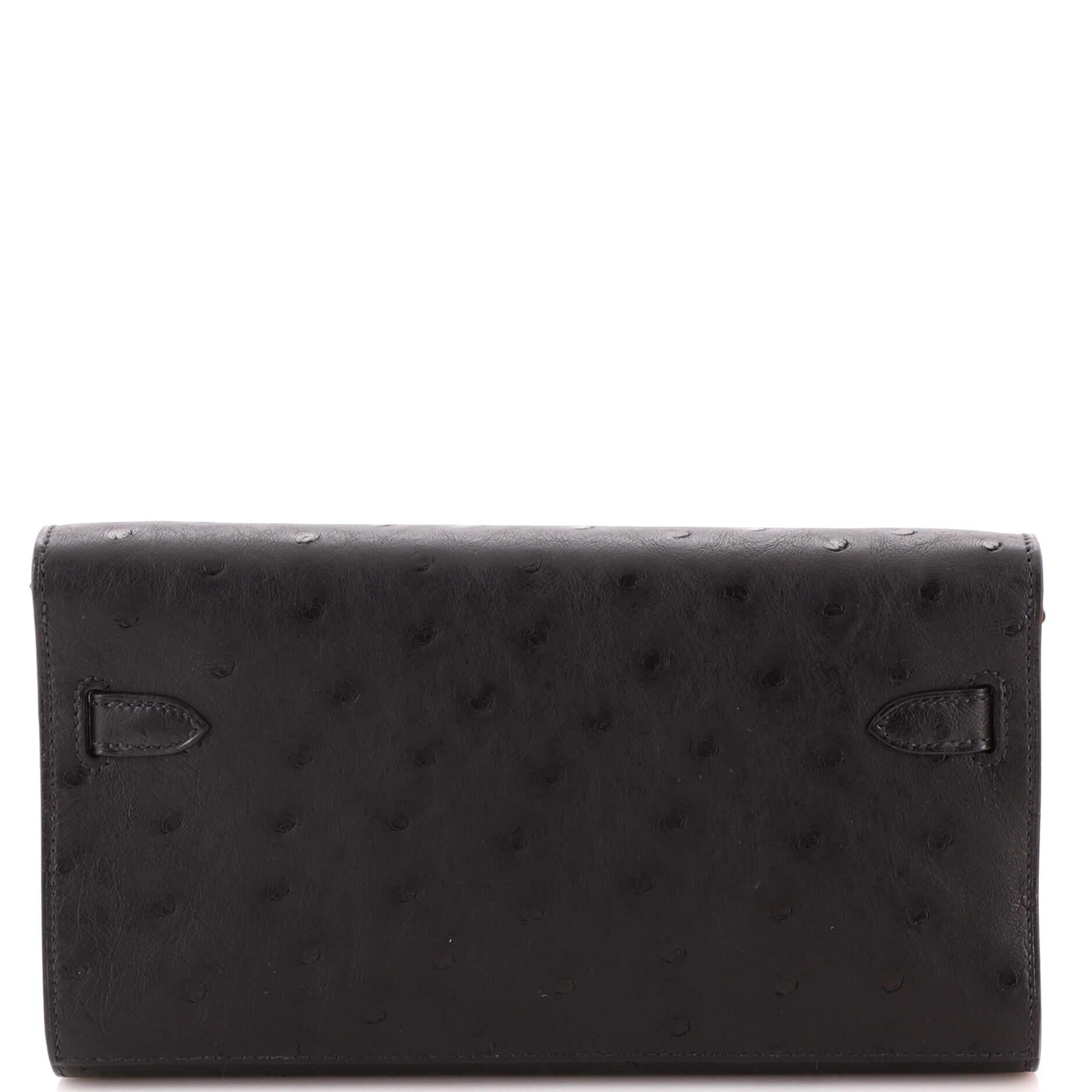 Hermes Kelly To Go Wallet Ostrich In Good Condition In NY, NY