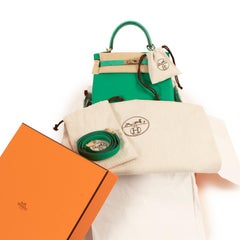 Hermès Kelly Touch 25 Vert Menthe Lizard/Togo PBHW