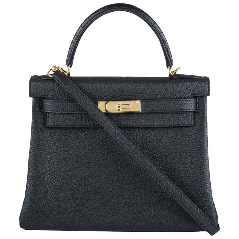 New Hermes VIP Mini Kelly II Black Gold Bag at 1stDibs | mini kelly 2 ...