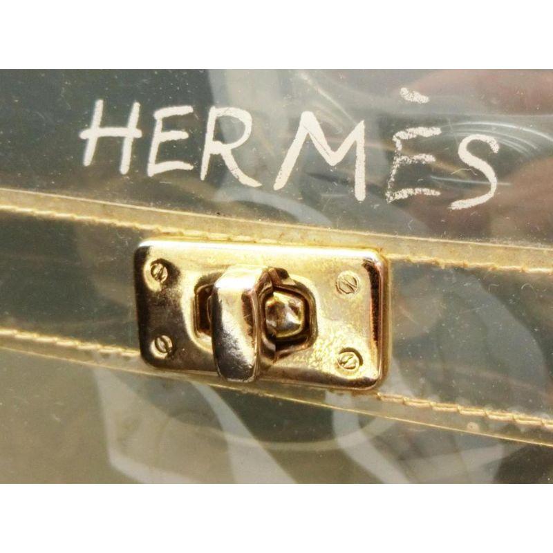 Hermès Kelly Transluzente Souvenir 231153 Umhängetasche aus klarem Vinyl im Zustand „Gut“ im Angebot in Dix hills, NY