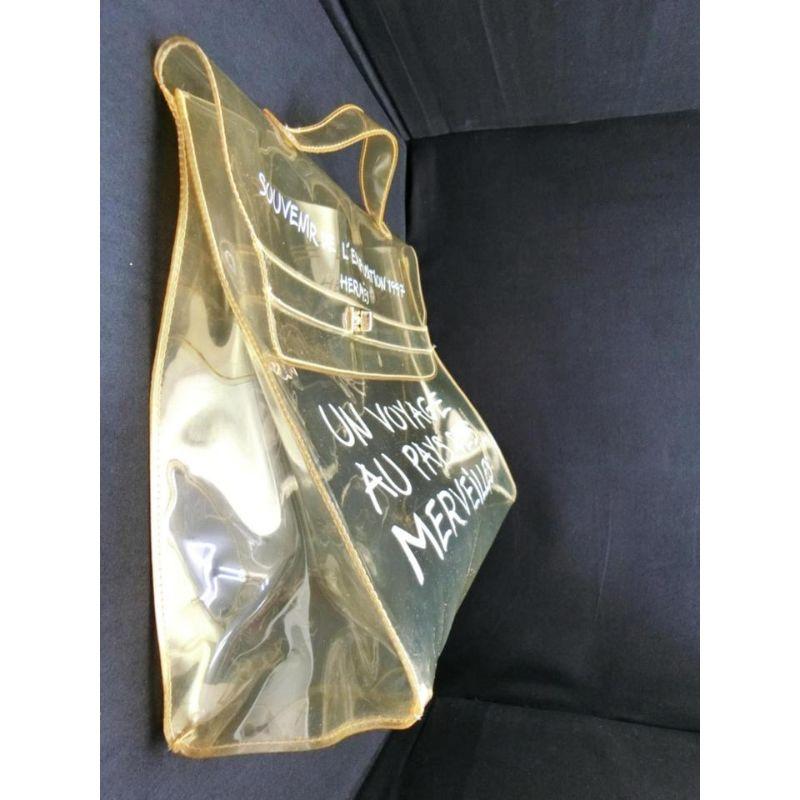 Hermès - Sac à main Kelly Translucent Souvenir 231153 en vinyle transparent Pour femmes en vente