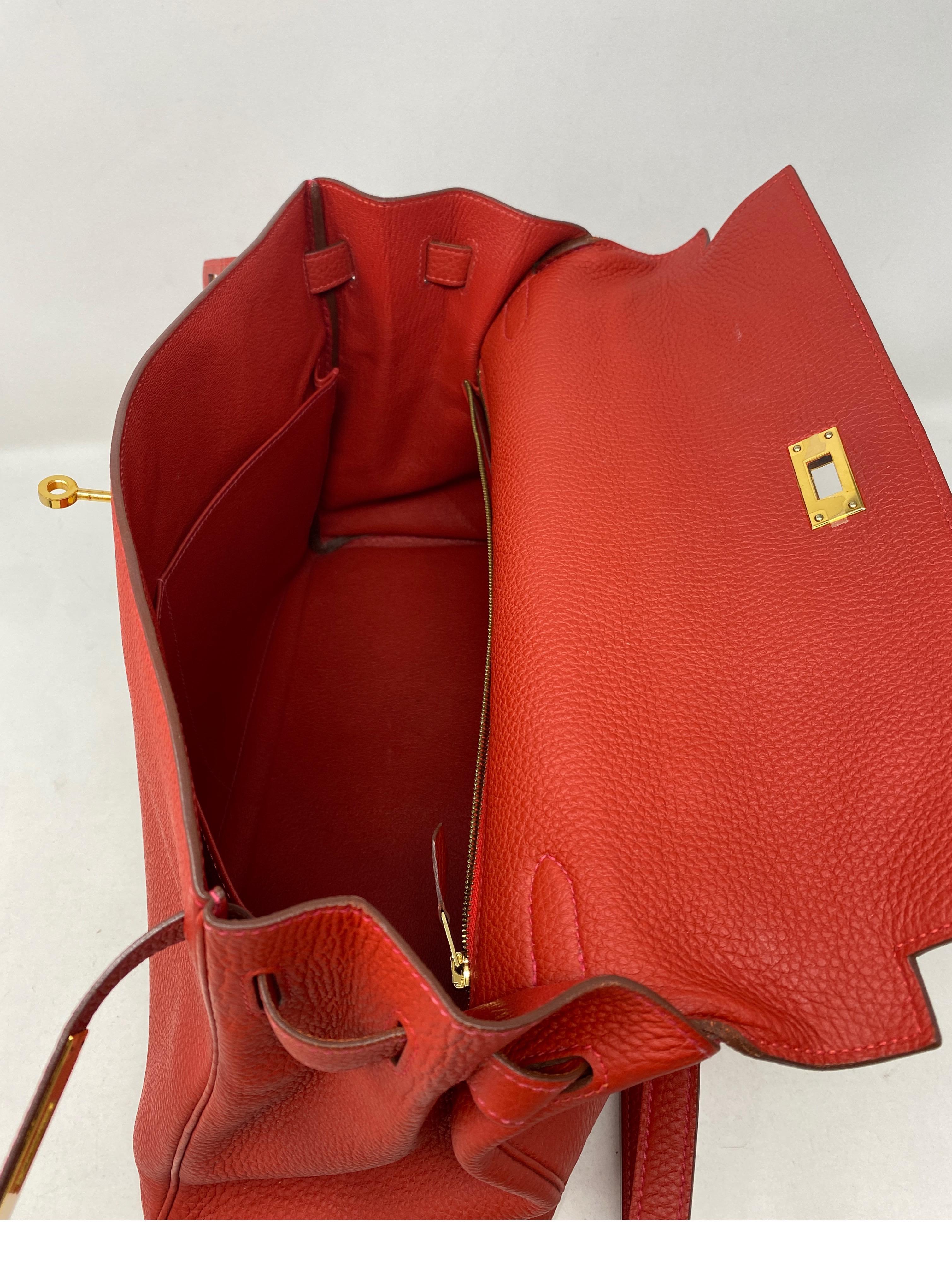 Hermes Kelly Vermilion Red 35 Bag 10