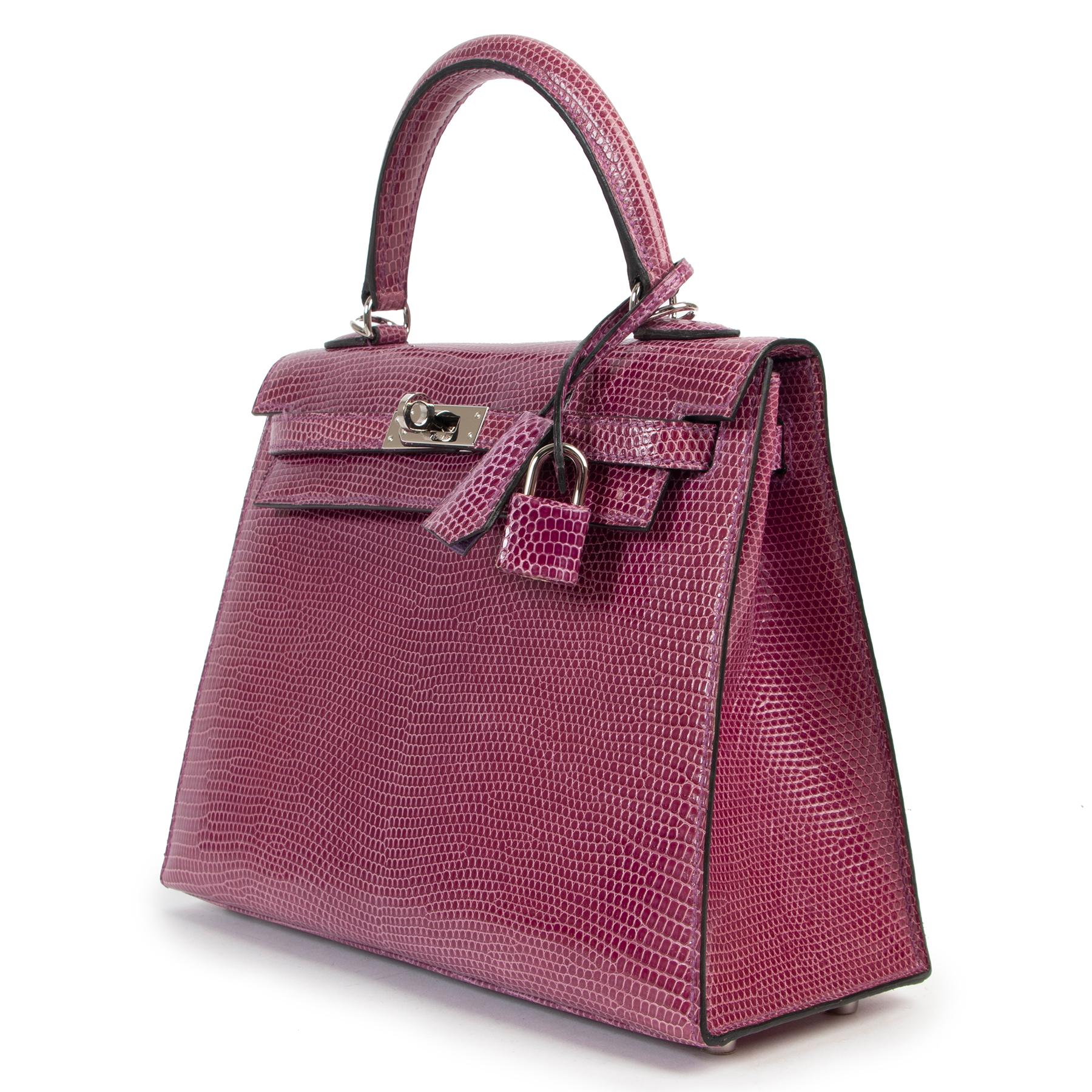 Hermes Kelly Violet Lizard Sellier 25 PHW For Sale at 1stDibs