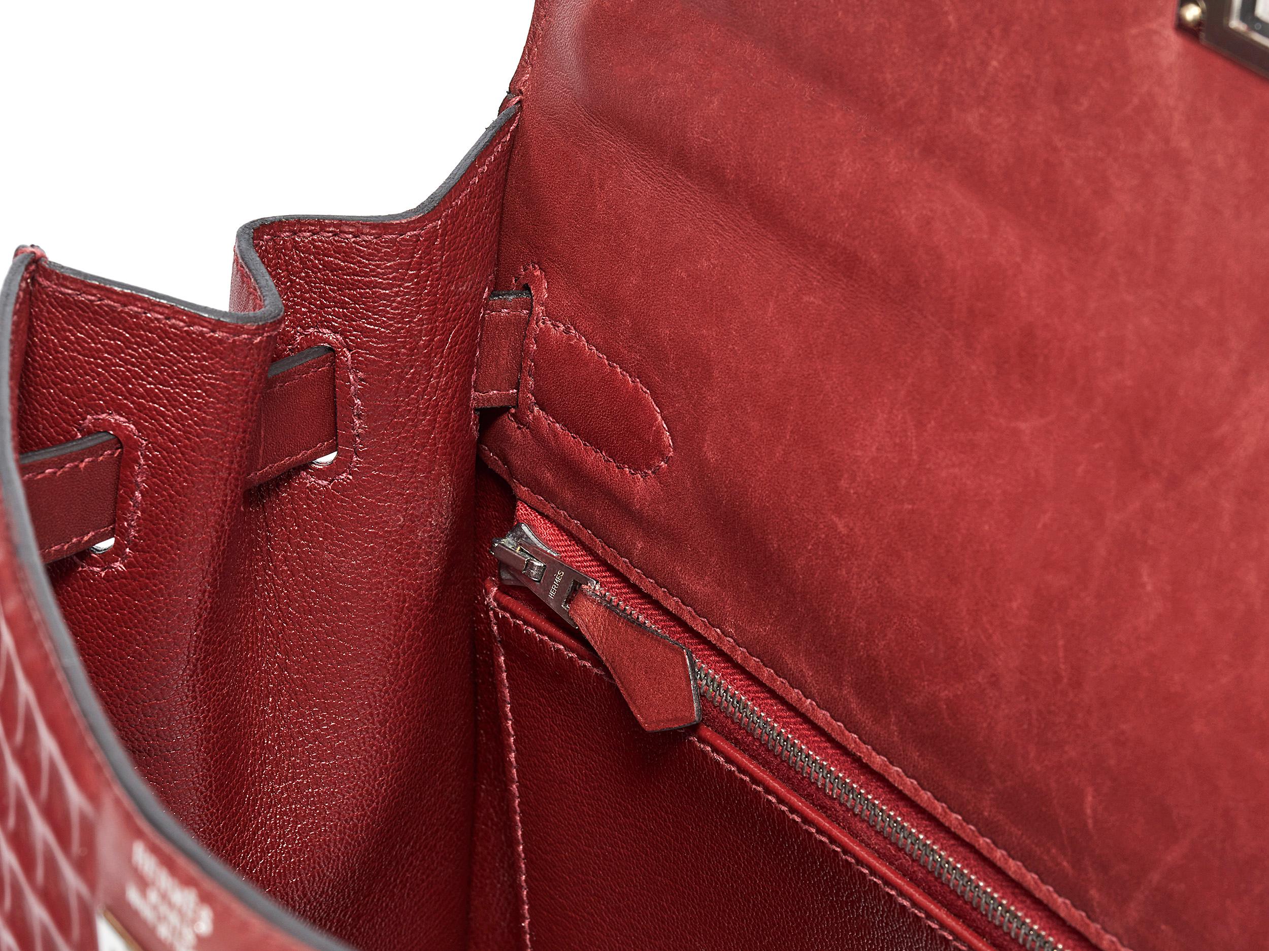 Hermès Kelly Waffel Sellier 32 Rouge H Evercalf Palladium Hardware im Angebot 2