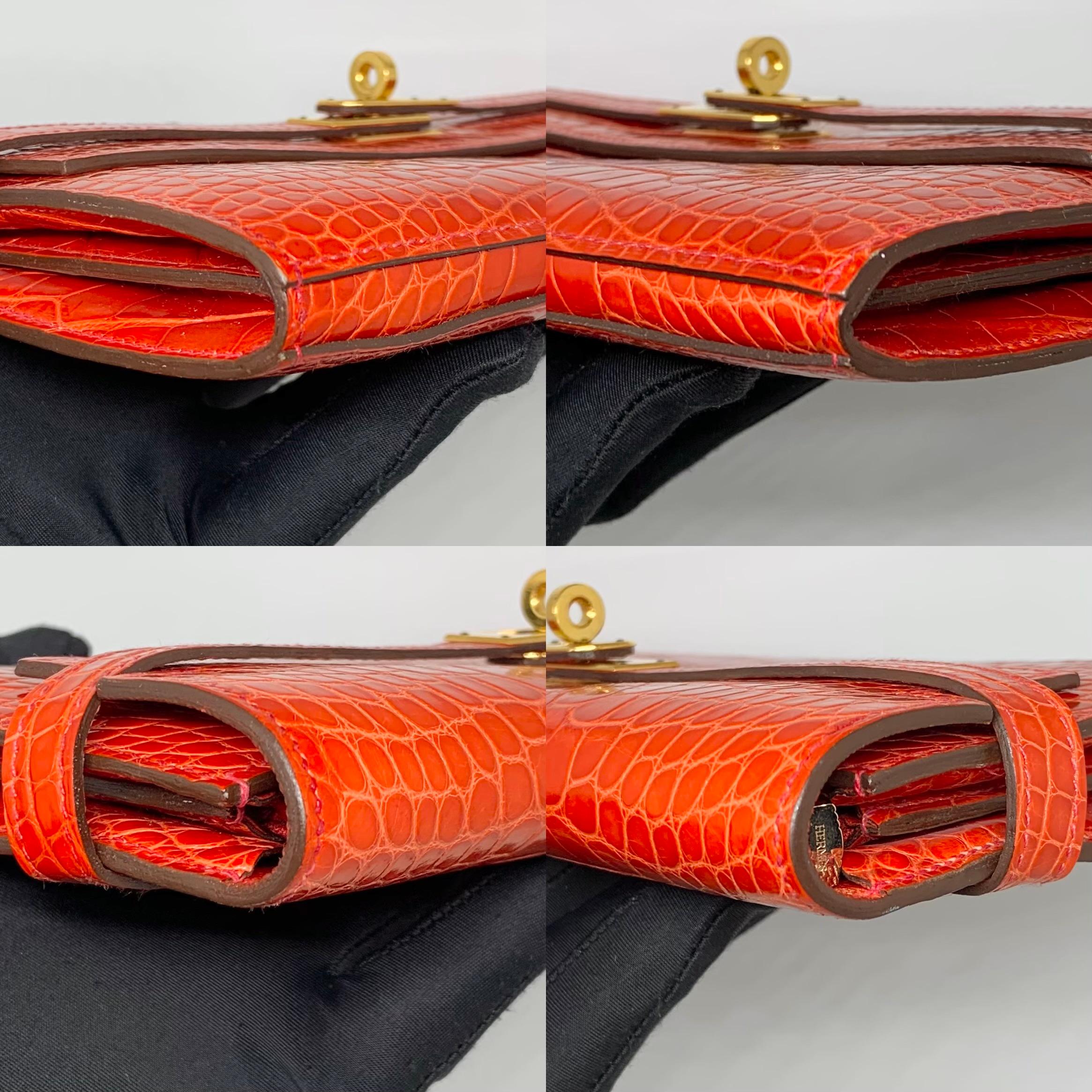 Hermes Kelly  Portafoglio Alligatore Lungo  GHW in vendita 1