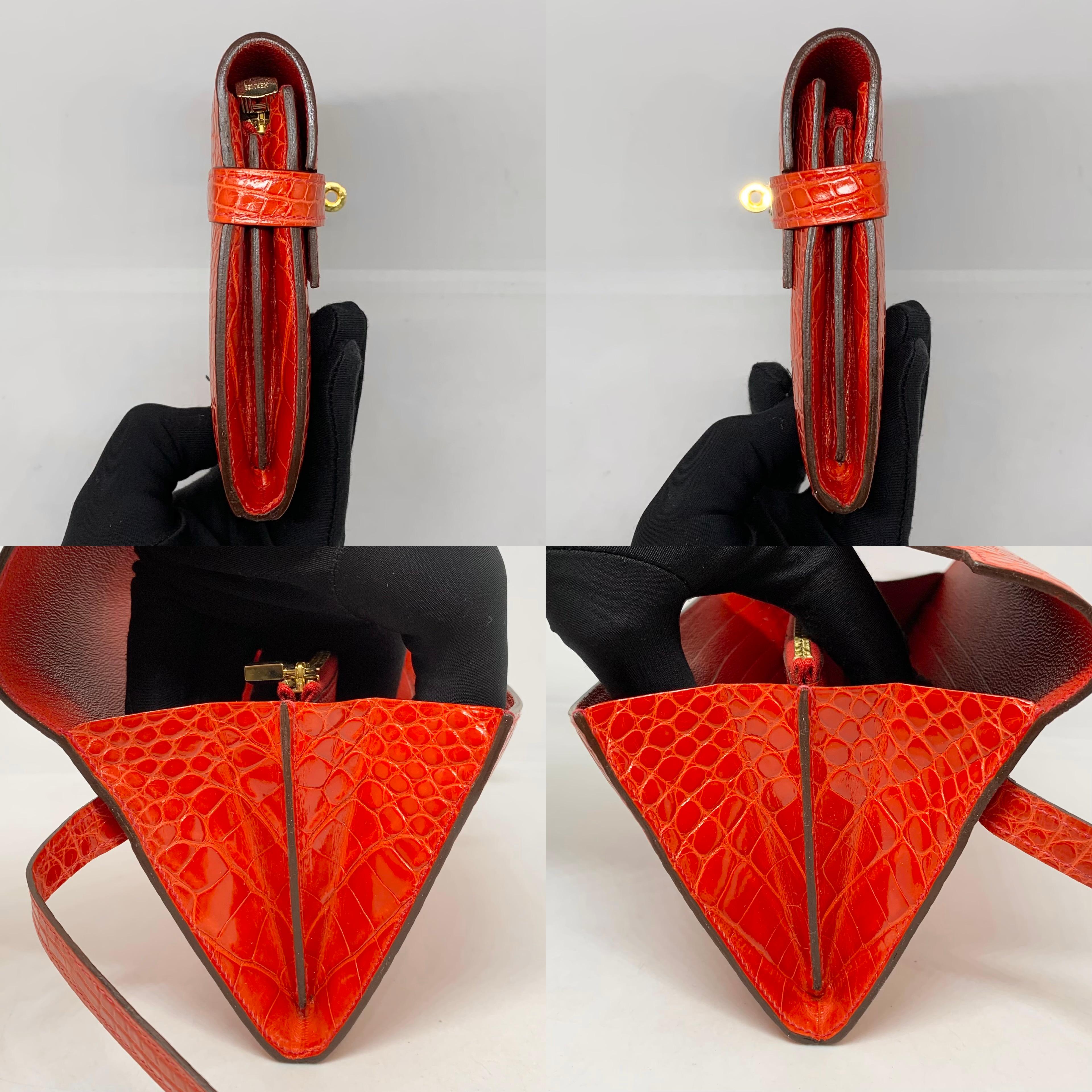 Hermes Kelly  Portafoglio Alligatore Lungo  GHW in vendita 2