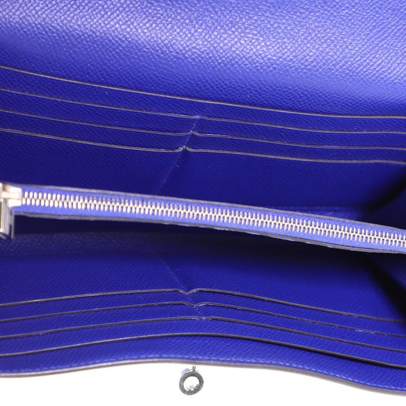 Hermes Kelly Wallet Epsom Long, crafted in Bleu Electrique 1