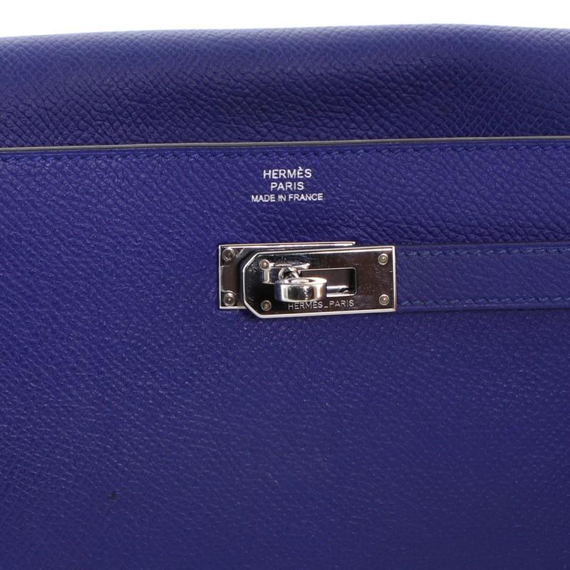 Hermes Kelly Wallet Epsom Long, crafted in Bleu Electrique 2