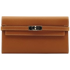 Hermès Kelly Wallet Gold Epsom Leather Palladium Hardware