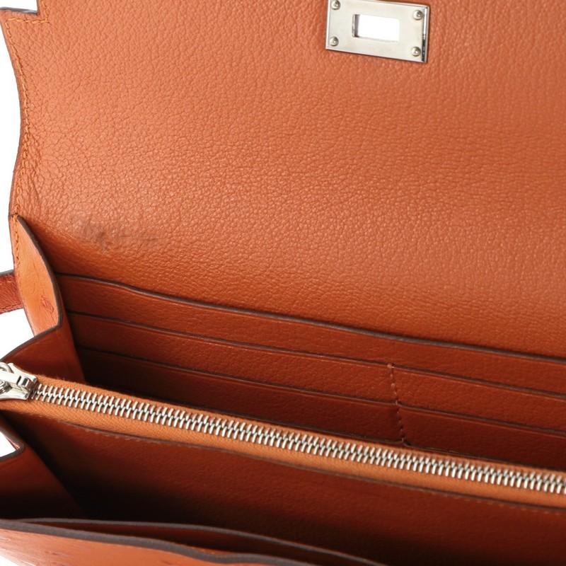 Hermes Kelly Wallet Ostrich Long  In Good Condition In NY, NY