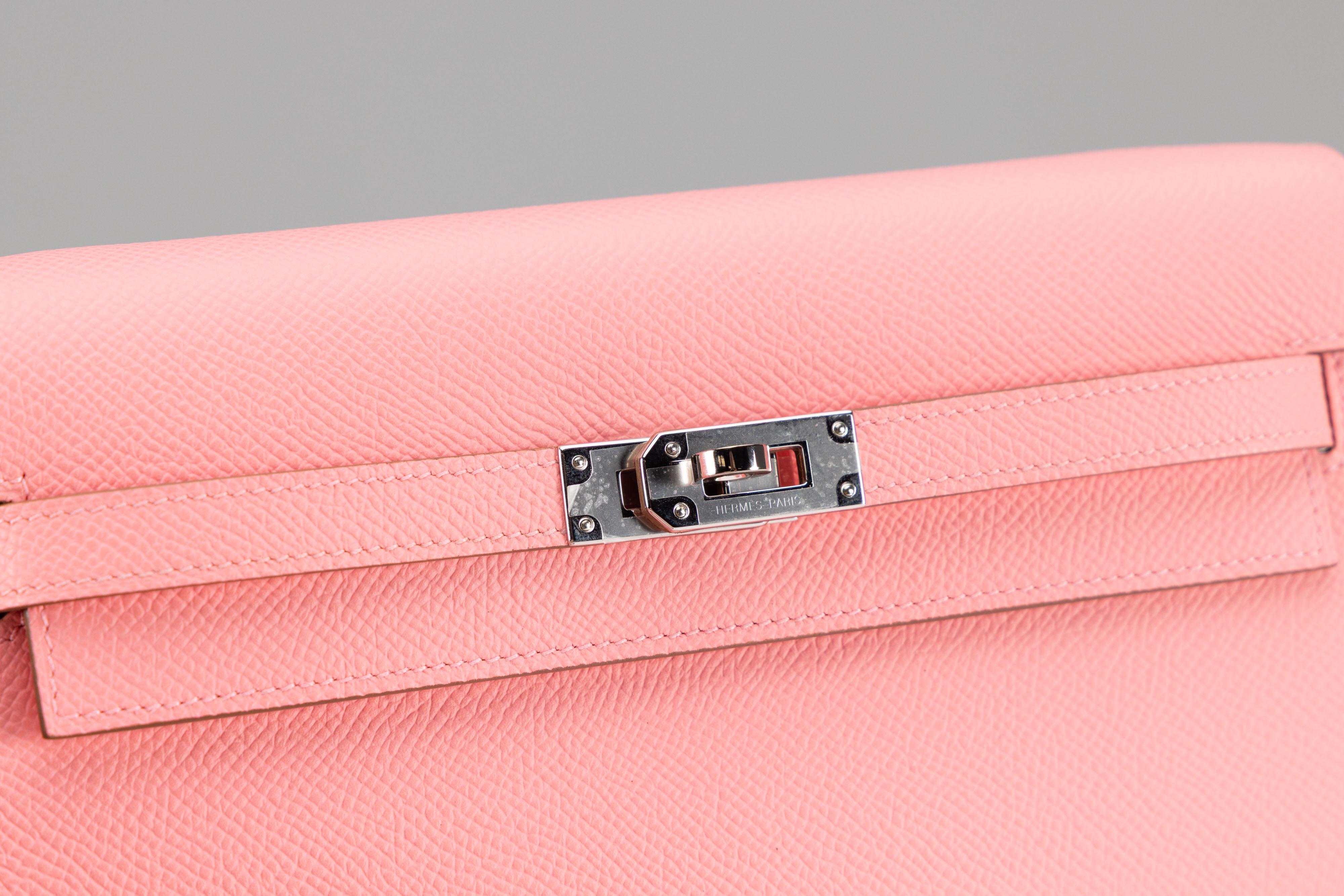 Hermes Kelly Brieftasche To Go Epsom Rose Konfetti NEU im Angebot 5
