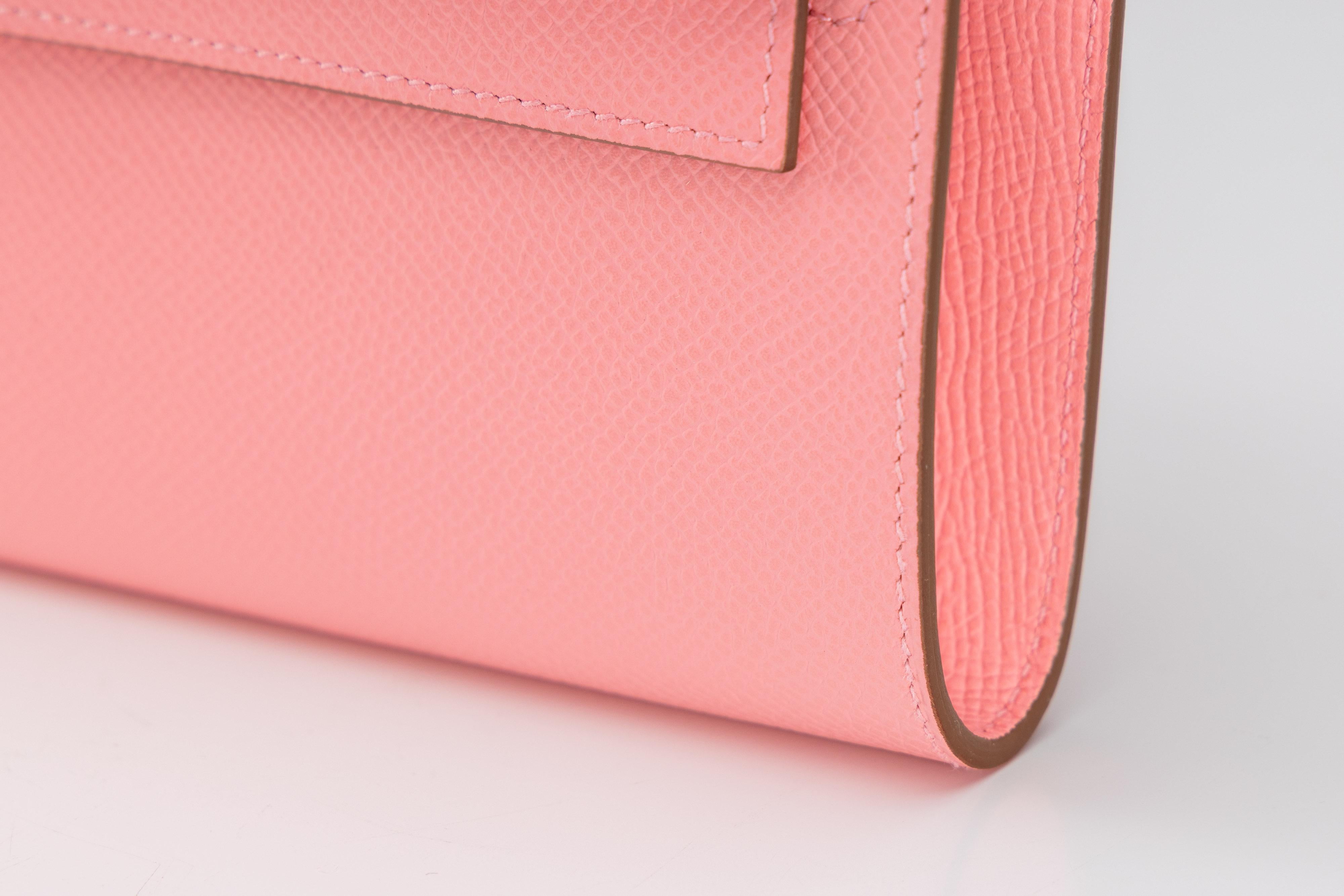 Hermes Kelly Brieftasche To Go Epsom Rose Konfetti NEU im Angebot 6