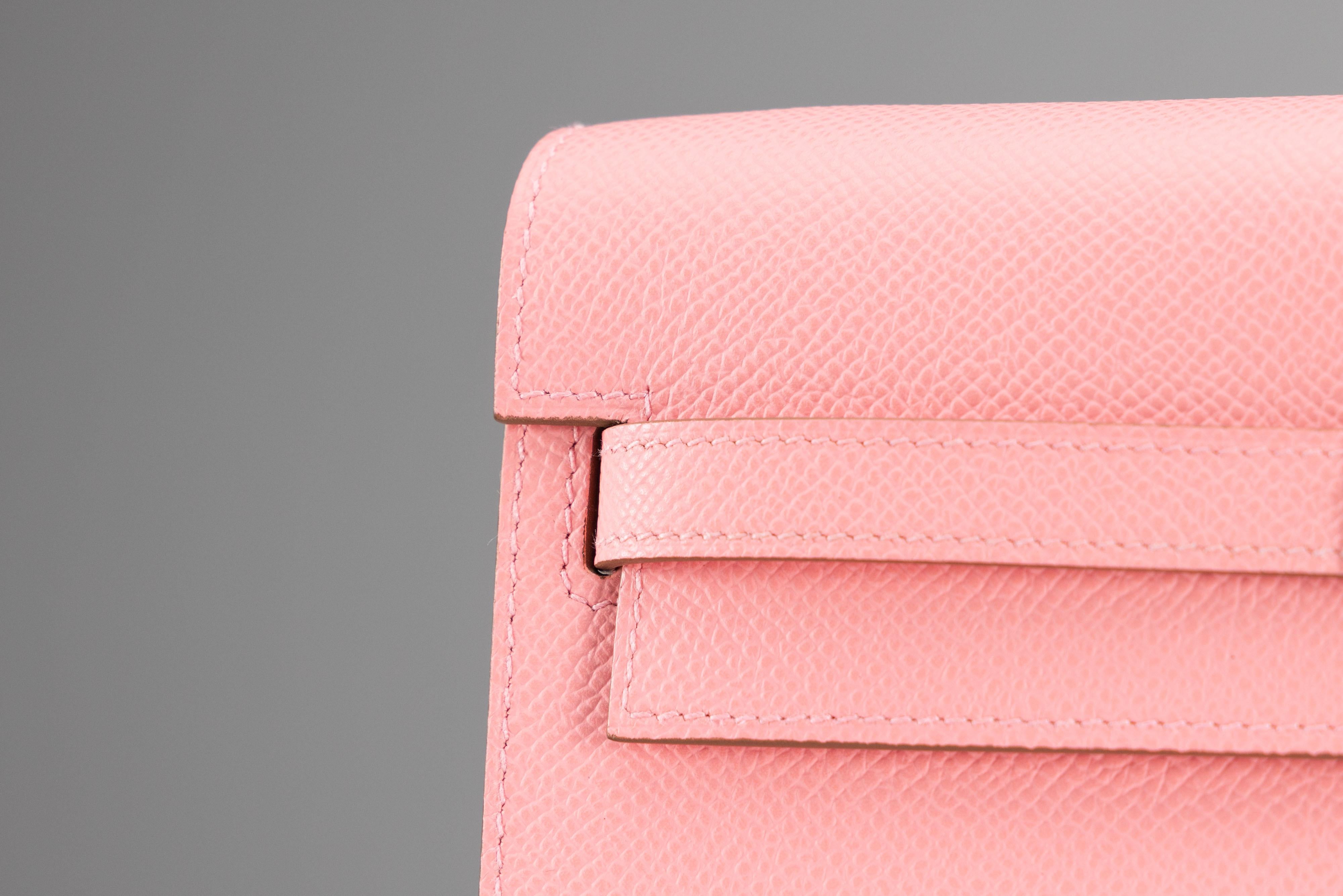 Hermes Kelly Brieftasche To Go Epsom Rose Konfetti NEU im Angebot 8