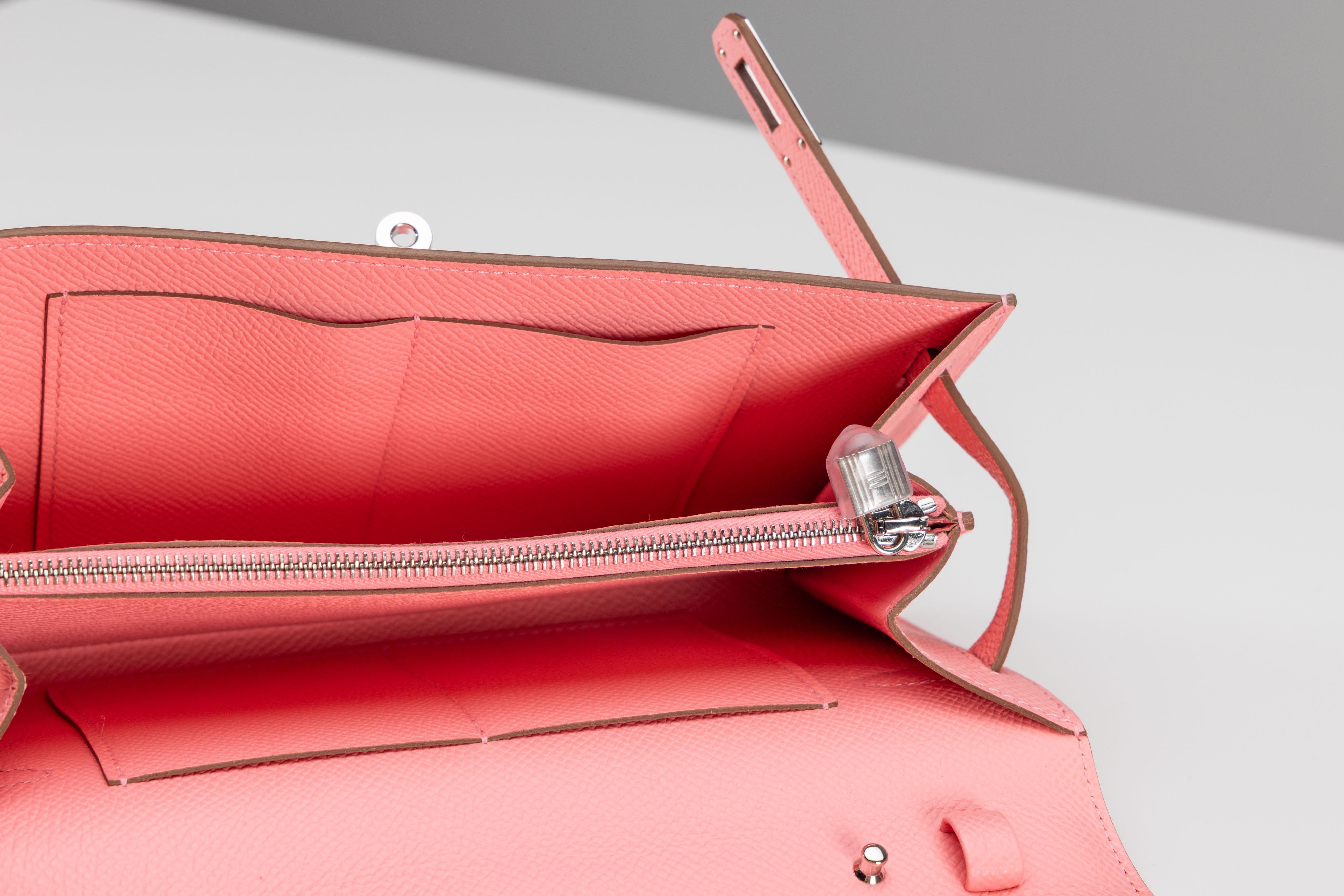 Hermes Kelly Brieftasche To Go Epsom Rose Konfetti NEU im Angebot 9