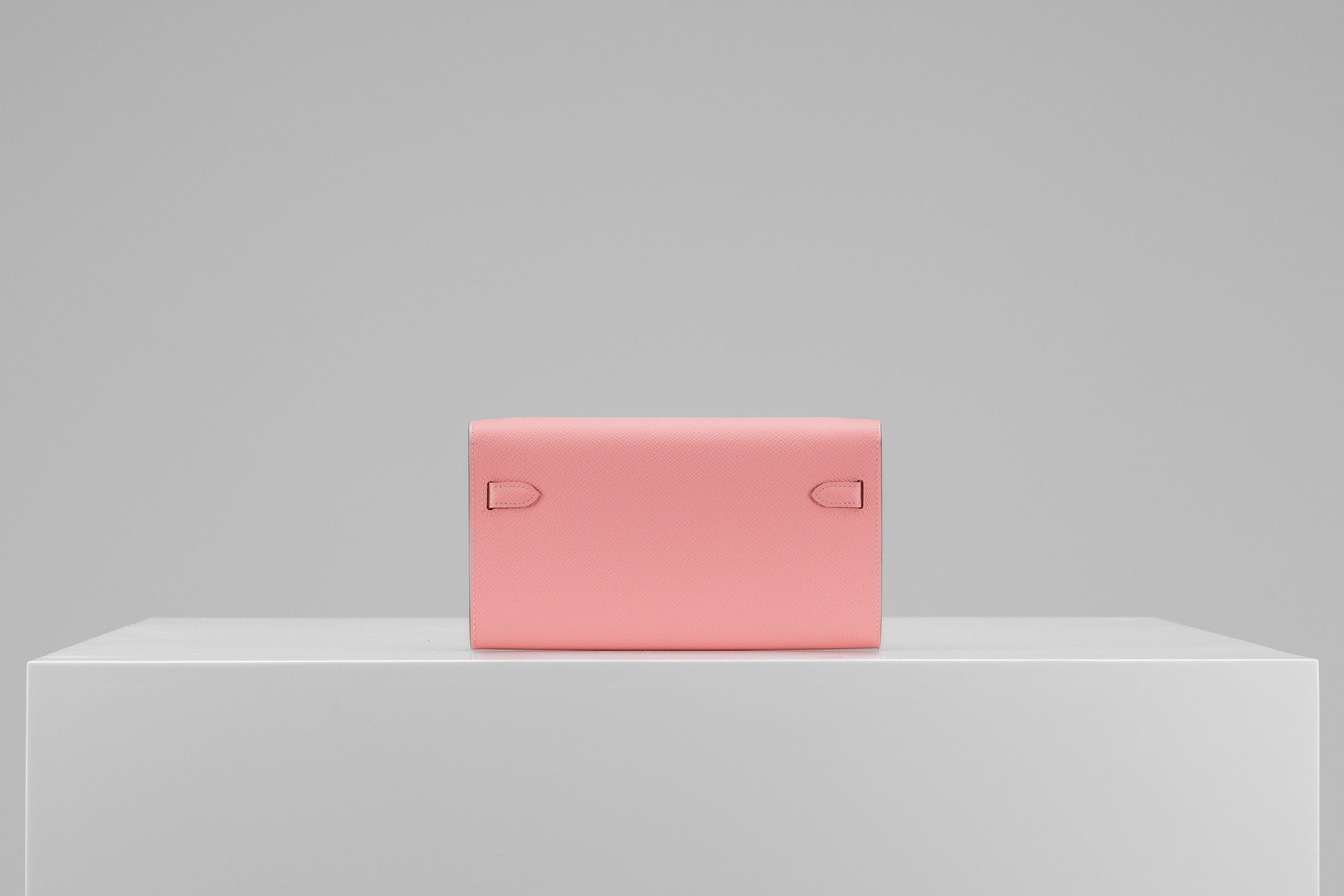 Hermes Kelly Brieftasche To Go Epsom Rose Konfetti NEU für Damen oder Herren im Angebot