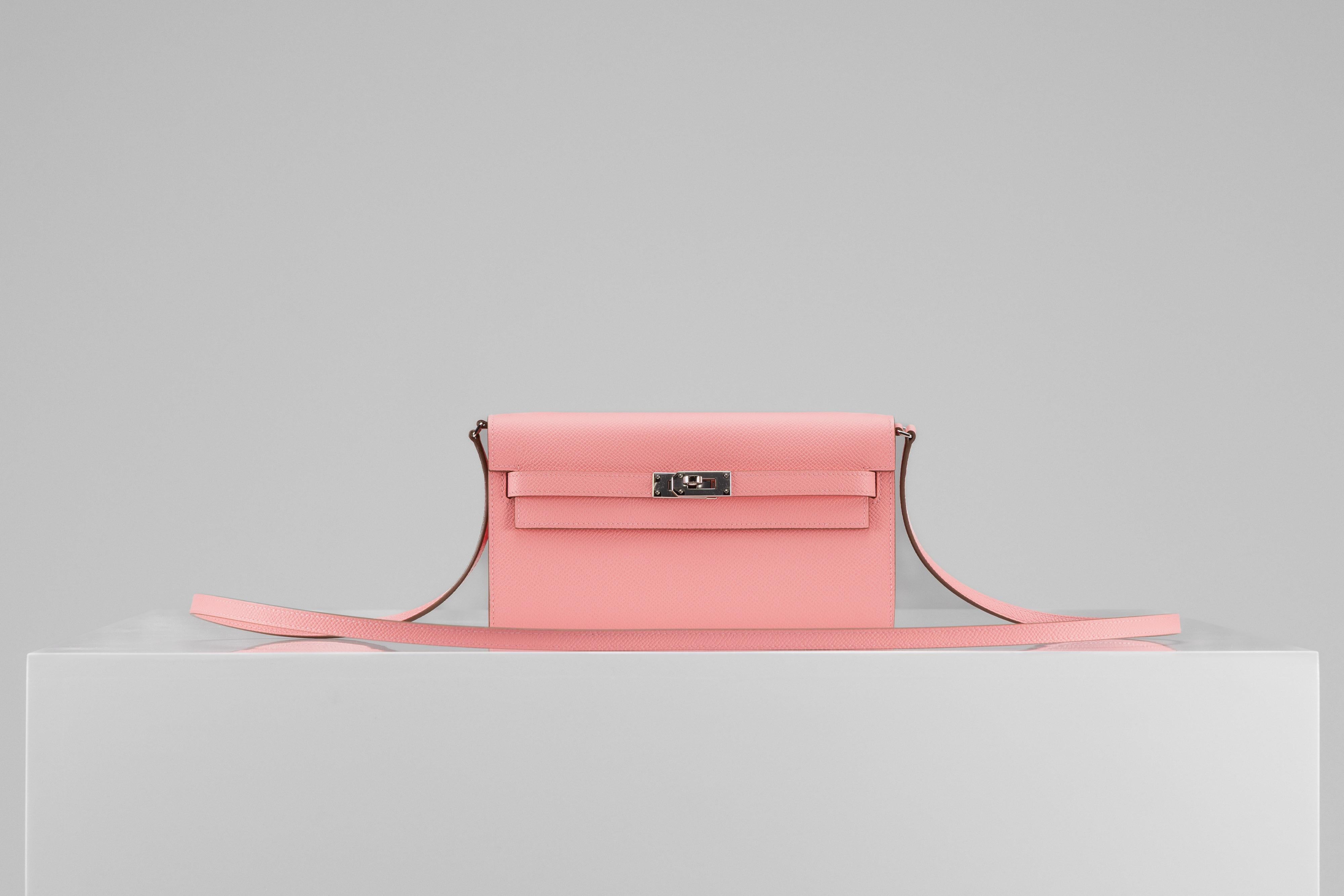 Hermes Kelly Brieftasche To Go Epsom Rose Konfetti NEU im Angebot 1