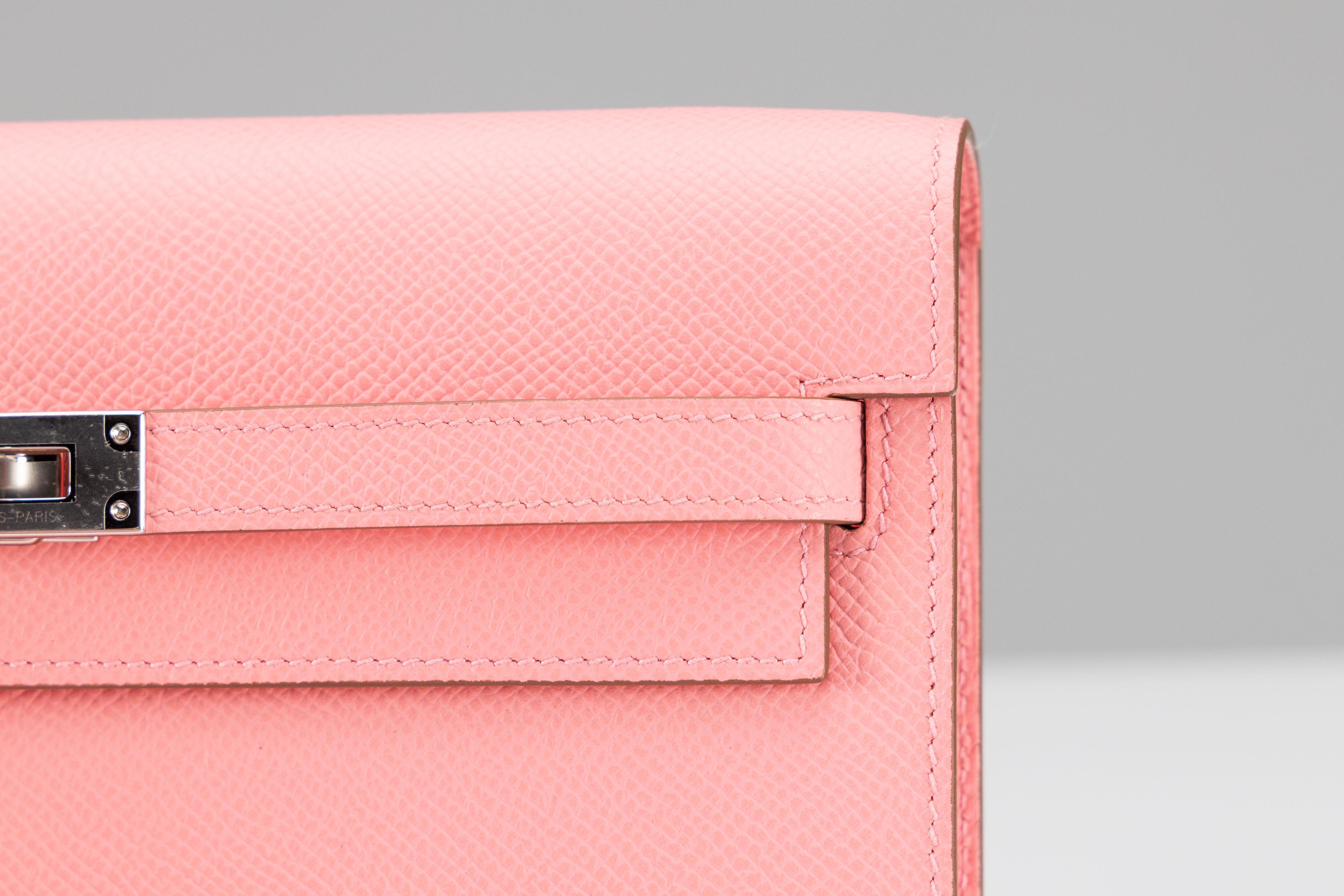 Hermes Kelly Brieftasche To Go Epsom Rose Konfetti NEU im Angebot 4