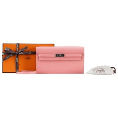 Hermes Kelly Wallet To Go Epsom Rose Confetti NEW