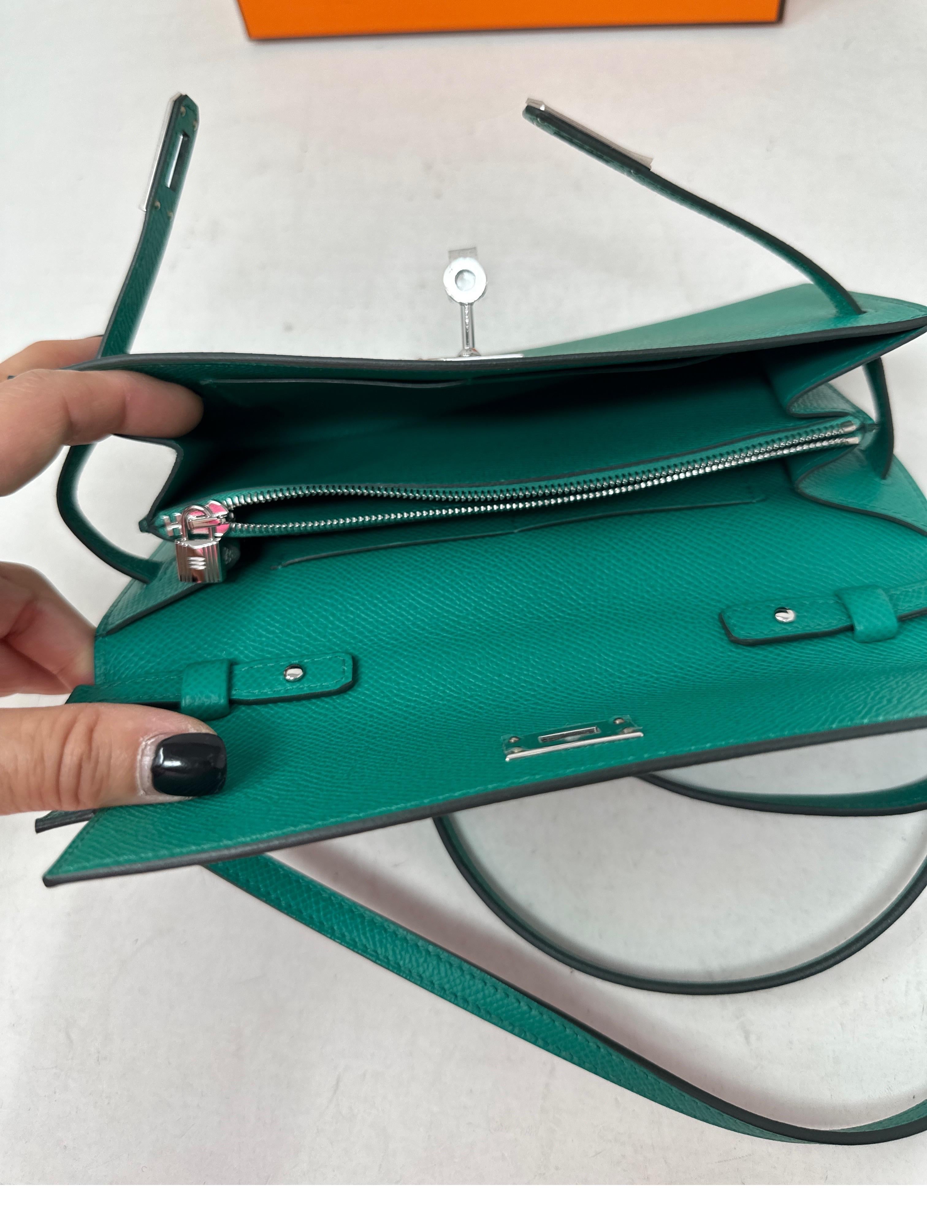 Hermes Kelly Wallet To Go Vert Crossbody Bag 7