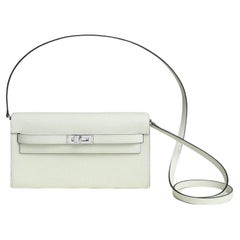 Hermes Etain Evercolor Leather Kelly Depeches 25 Pouch at 1stDibs