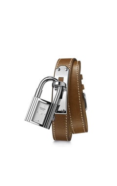 Montre Hermes Kelly, avec acier et cuir beige