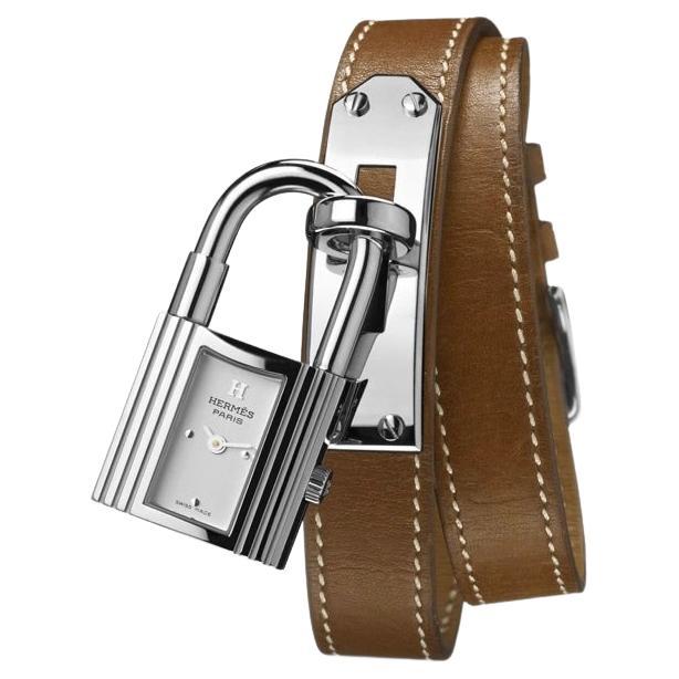Hermes Kelly Watch, with Steel and Beige Leather