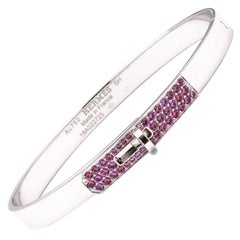 Hermes Kelly White Gold and Pink Sapphire Bracelet